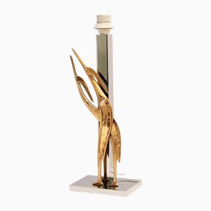 Table Lamp in Gilded Bronze and Steel, 1970