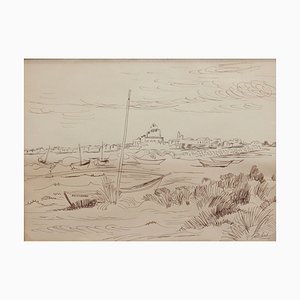 Genevieve Gallibert, Saintes-Maries-de-la-Mer, 1930s, Ink on Paper, Framed