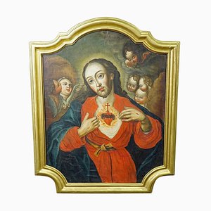 El Sagrado Corazón de Jesús, siglo XVIII, óleo sobre lienzo