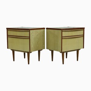 Mid-Century Bedside Tables with Drawers, Set of 2