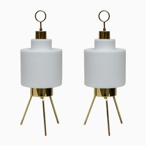 Murano Glass Lantern Lamps in the Style of Stilnovo, Set of 2