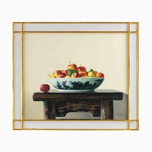 Zhang Wei Guang, Manzanas sobre la mesa, 2008, óleo sobre lienzo