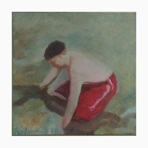 Tatiana Radsivilko, Bañándose 1, 2020, óleo sobre lienzo