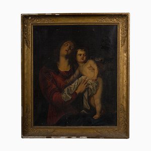 After Antoine Van Dyck, Virgin & Child, Early 1800s, Oil on Canvas, Framed