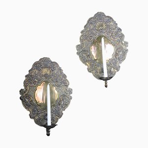 20th Century Baroque Style Brass Sconces, Set of 2