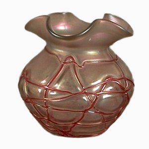 Vintage German Art Nouveau Glass Vase from Palme König