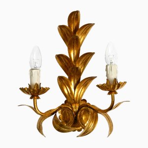 Große Italienische Vergoldete Florentinische Wandlampe, 1960er