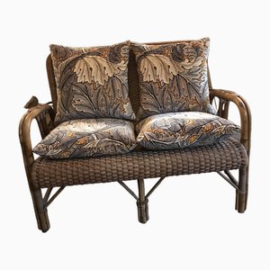 Wicker Sofa with Morris Velvet Cushions