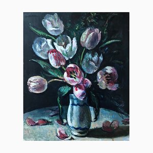 Georges Darel, Bouquet de tulipes, 1943, Oil on Canvas