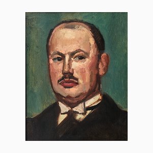 Georges Darel, L'homme à la moustache, Oil on Canvas, Framed