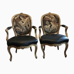 Venetian Armchairs in Zecchino Gold, Set of 2