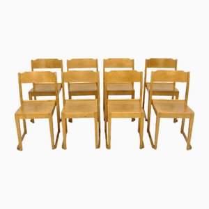Beech Model 485 Chairs by Herman Seeck for Asko, Finland, 1950s, Set of 8