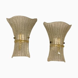 Large Murano Glass Sconces, 1980s, Set of 2