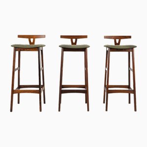 Three Bar Stools by Knud Bent for Dyrlund, 1960s, Set of 3