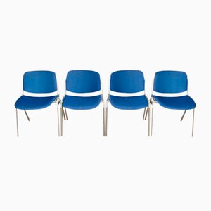 DSC Blue Dining Chairs by Giancarlo Piretti for Castelli Anonima Castelli, Set of 20