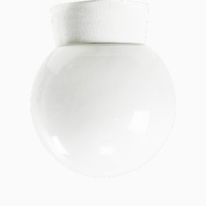 Lámparas de techo vintage de porcelana blanca de vidrio opalino