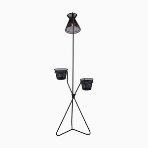 Black Rigitulle Floor Lamp with Flowerpots by Mategot for Artimeta, 1950s