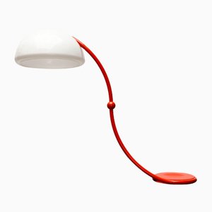 Mid-Century Italian Space Age Red Serpente Floor Lamp by Elio Martinelli for Martinelli Luce, 1970s
