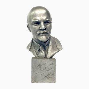 Aluminium Lenin Bust, Russia, USSR, 1961