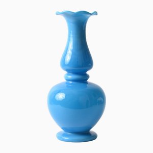 19th Century French Blue Opaline Glass Vase