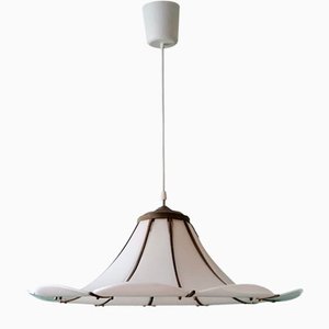 Large Modernist White Acrylic Hanging Light Lamp, 1970s