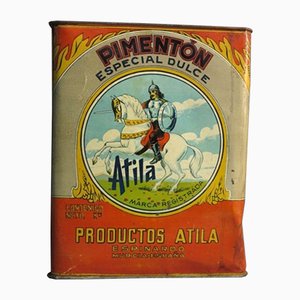 Vintage spanische Vintage Blechdose Atila Pimenton