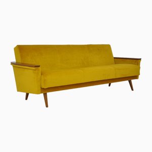 Yellow Velvet Sleeping Sofa, 1960s