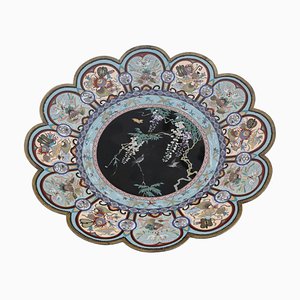Large 18 Meiji Oriental Japanese Cloisonne Charger Plate, 1890s