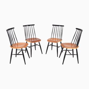 Mid-Century Scandinavian Modern Fanett Dining Chairs attributed to Ilmari Tapiovaara, Set of 4
