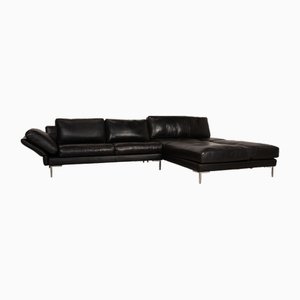 Black Leather Sergio Corner Sofa from Machalke