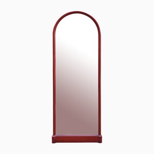 Specchio ad arco laccato rosso, anni '40