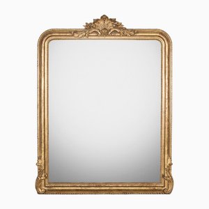 Large 19th Century Louis Philippe Gold Gilt Mirror with Crest