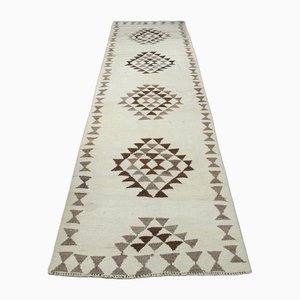 Tapis Vintage Fait Main en Laine Blanche, Anatolia, 1960s