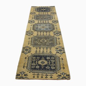 Tapis Oushak Vintage Floral Jaune en Laine, Turquie, 1950s