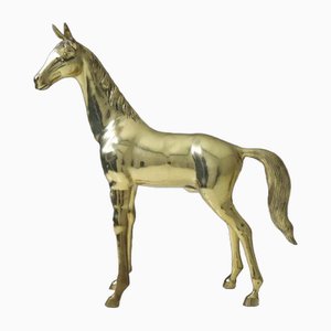 Large Brass Horse Sculpture, 1970s