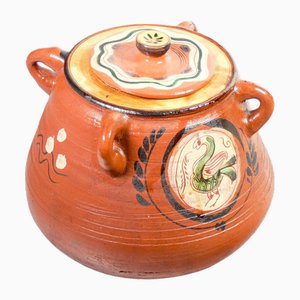 Vase Terracotta avec Couvercle par Renzo Igne