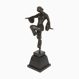Ballerina Art Deco vintage in bronzo secondo Chiparus, metà del XX secolo