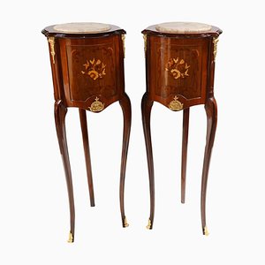 Empire French Plant Stands Pedestal Tables, Set of 2