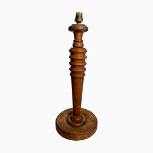 Lámpara de mesa de madera marrón, Inglaterra, años 40