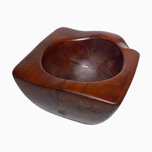 Brutalist Wood Ashtray, 1950s