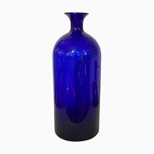 Large Blue Glass Vase by Otto Brauer for Holmgaard, 1959