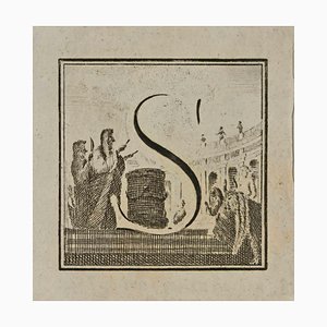 Luigi Vanvitelli, Letter of the Alphabet S, Etching, 18th Century