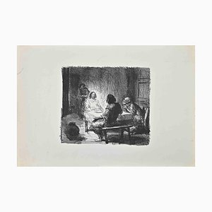 Theo van Elsen, Men in the Inn, Lithographie, 20. Jahrhundert