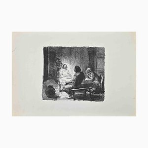 Theo van Elsen, Men in the Inn, Lithographie, XXe siècle