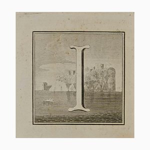 Luigi Vanvitelli, Letter of the Alphabet I, Etching, 18th Century