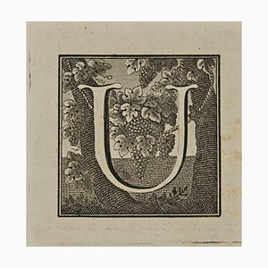 Luigi Vanvitelli, Letra del alfabeto U, Grabado, siglo XVIII