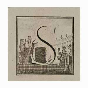 Luigi Vanvitelli, Letra del alfabeto S, Grabado, siglo XVIII