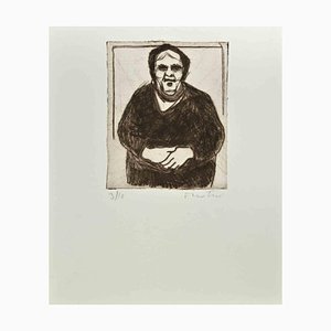 Enotrio Pugliese, Woman of Calabria, Etching, 1963