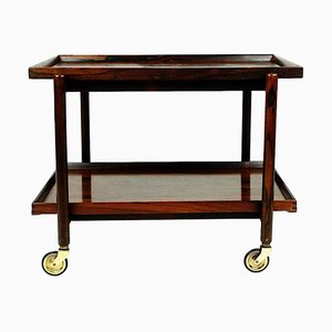 Scandinavian Modern Rosewood Serving Trolley attributed to Poul Hundevad, 1960s