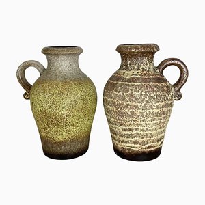 Pottery Fat Lava Vases attributed to Scheurich, Germany, 1970s, Set of 2